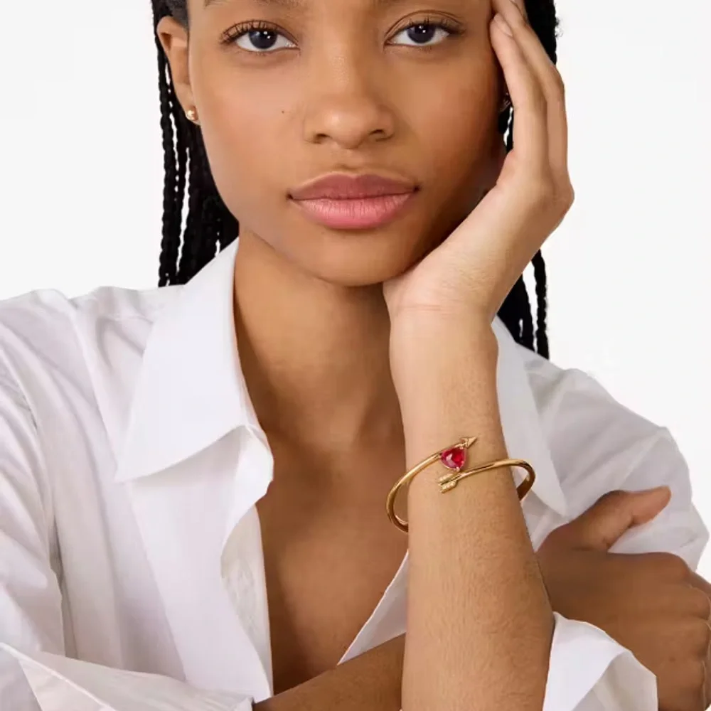 $129 Kate Spade Lovestruck Heart And Arrow Hinged Cuff